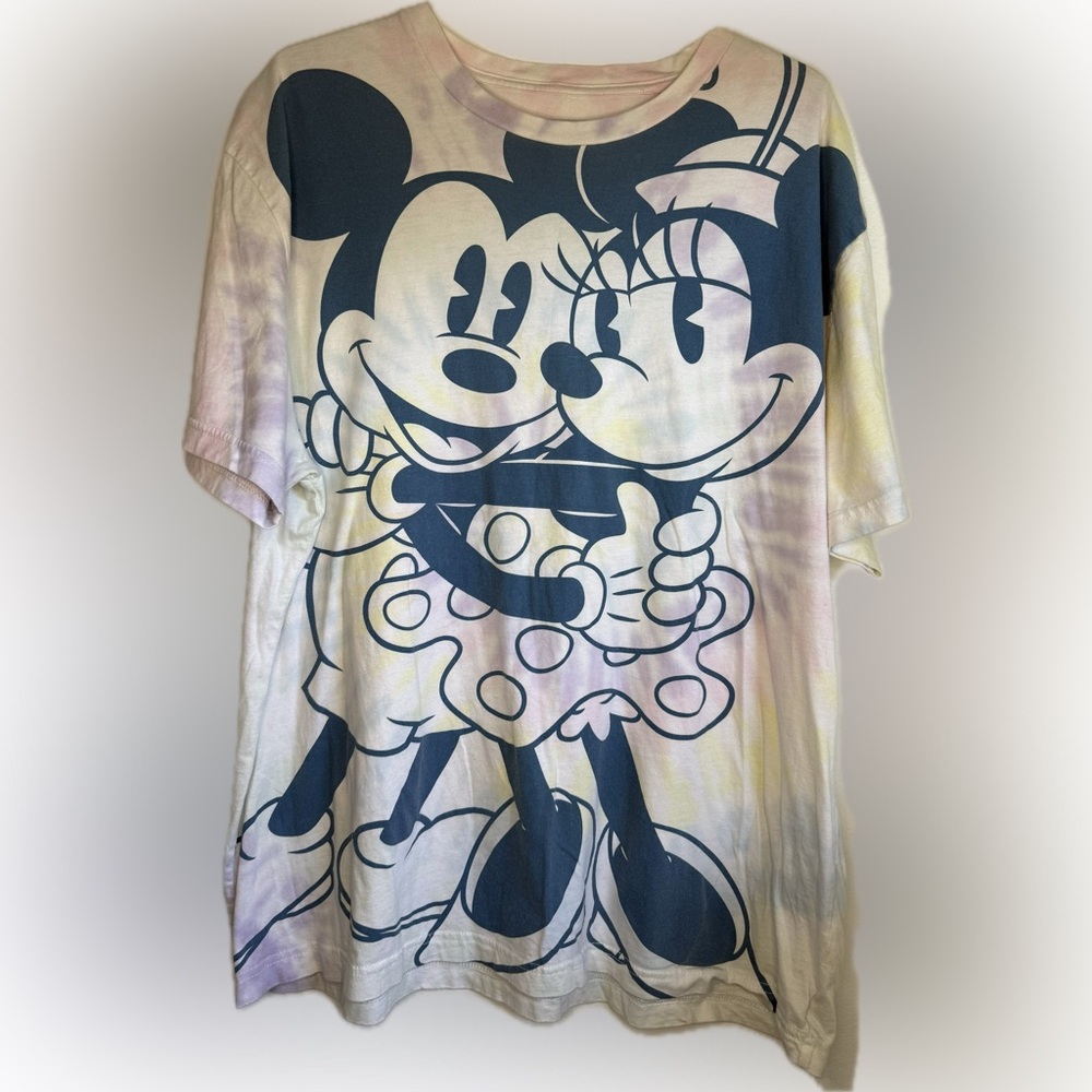Disney Parks Mickey Mouse and Minnie Mouse Pastel Tie-Dye T-Shirt Size XL